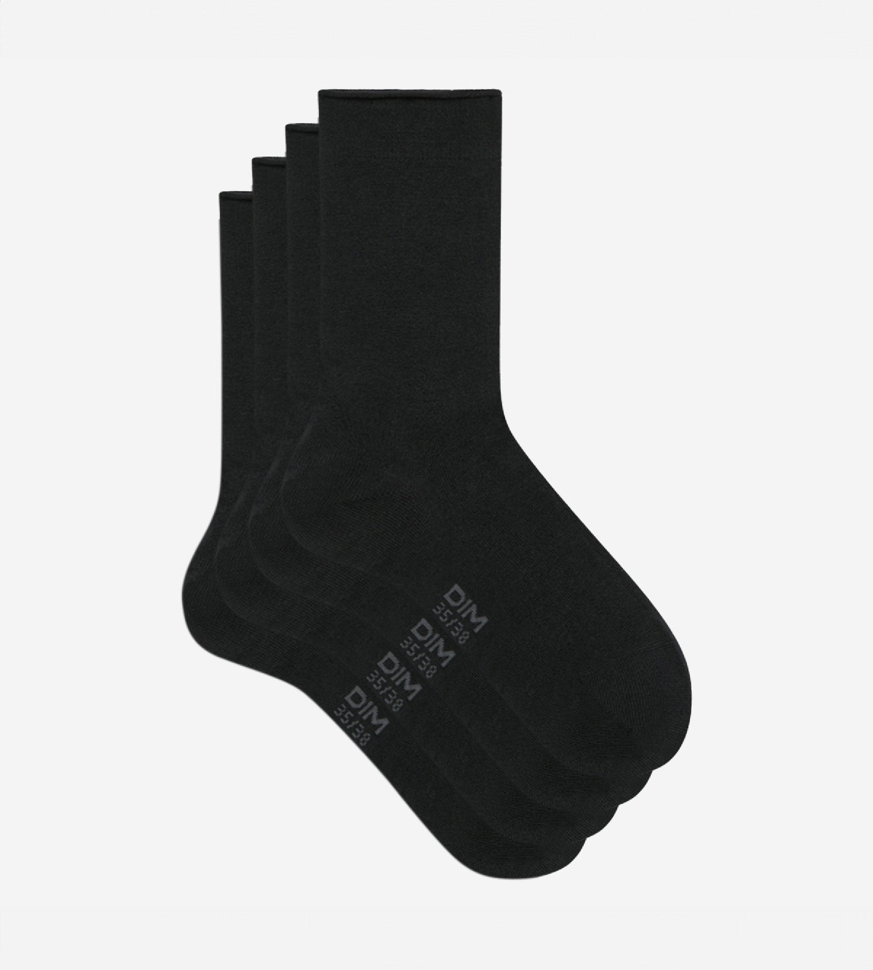 dim-lot-de-2-paires-chaussettes-noires-femme-coton-modal image 2