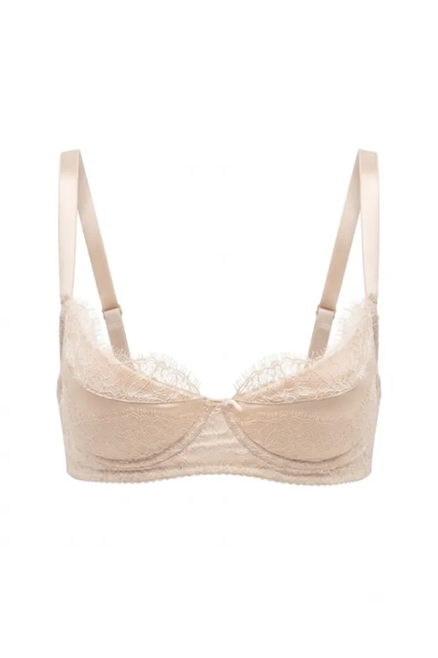 cadolle-rama2-soutien-gorge-pigeonnant-satin-nude-et-dentelle-chantilly image 1