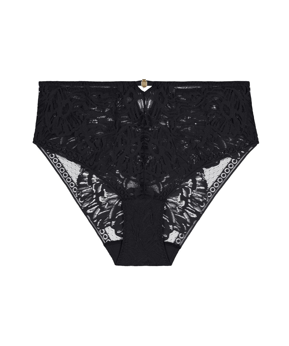 aubade-love-soul-culotte-taille-haute-dentelle-florale-black image 1