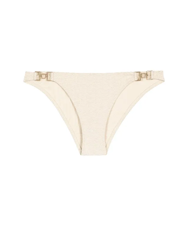 aubade-shimmering-waters-bas-de-maillot-de-bain-taille-basse-golden-white image 1