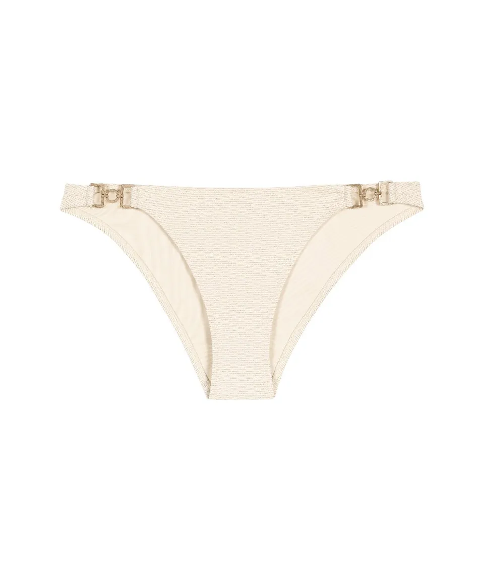 aubade-shimmering-waters-bas-de-maillot-de-bain-taille-basse-golden-white image 1