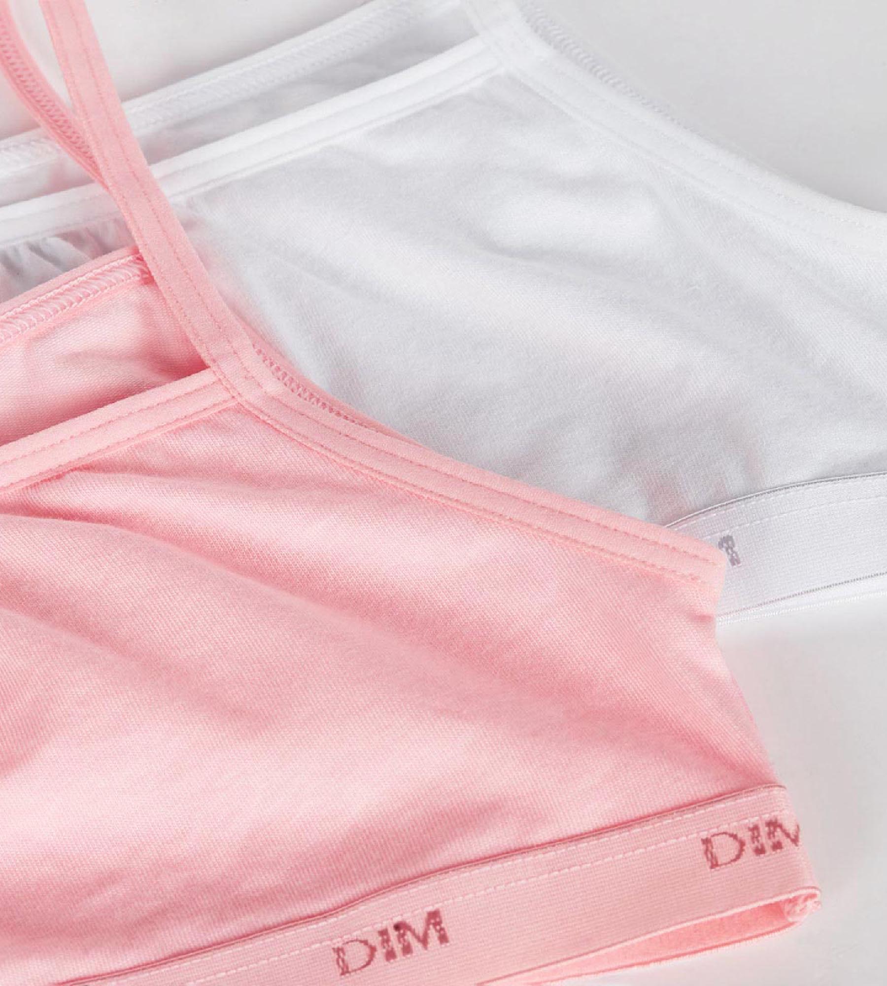 dim-les-pockets-ecodim-lot-de-2-brassi-res-filles-coton-stretch-rose-blanc image 3