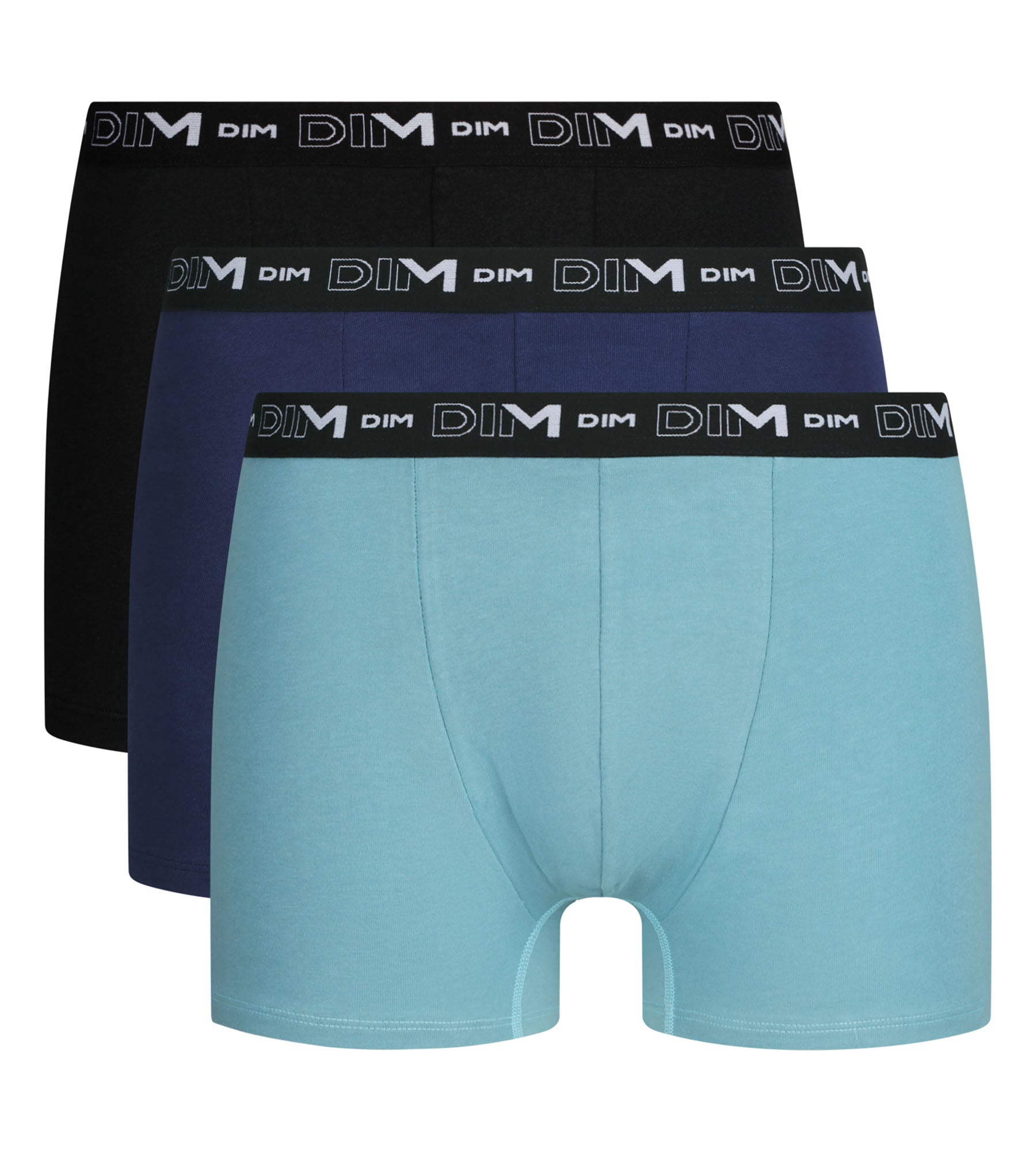 dim-d6596t3-lot-de-3-boxers-homme-coton-stretch-intemporel-bleu-ciel image 3