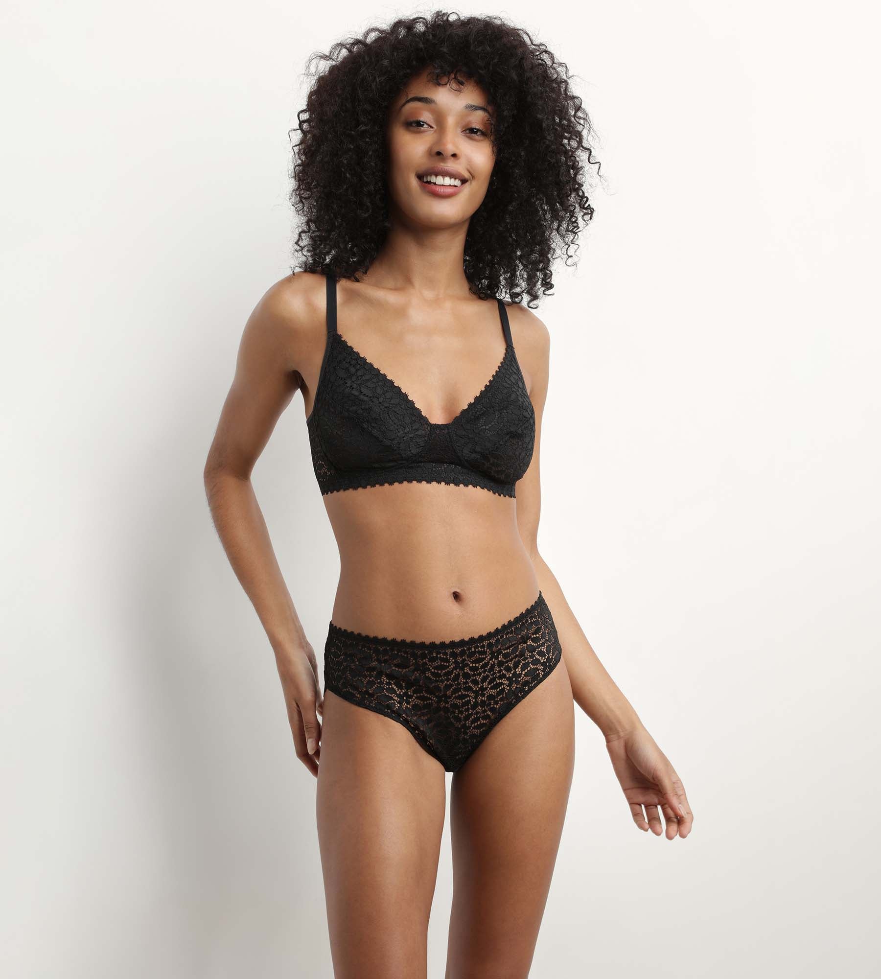 dim-daily-dentelle-soutien-gorge-triangle-sans-armatures-noir image 3
