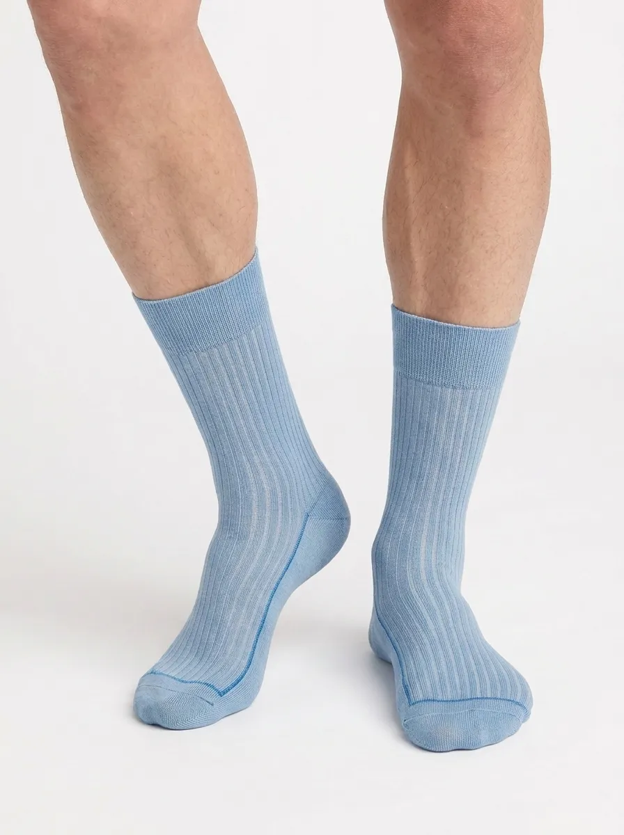 dim-la-mode-c-tel-e-chaussettes-homme-coton-bleu-oc-an image 1