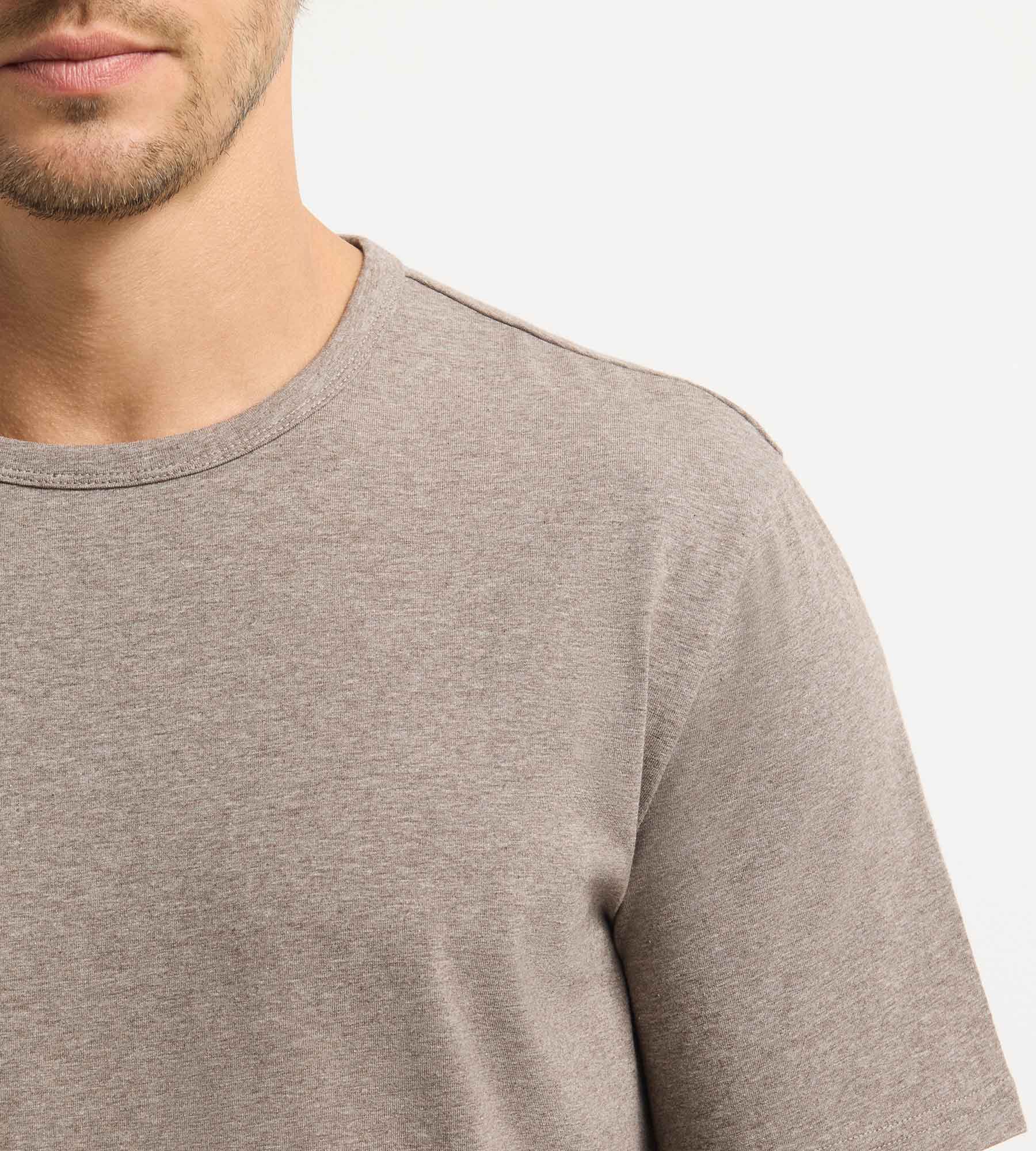 dim-jersey-elastane-ensemble-pyjama-short-homme-marron-m-lange image 4