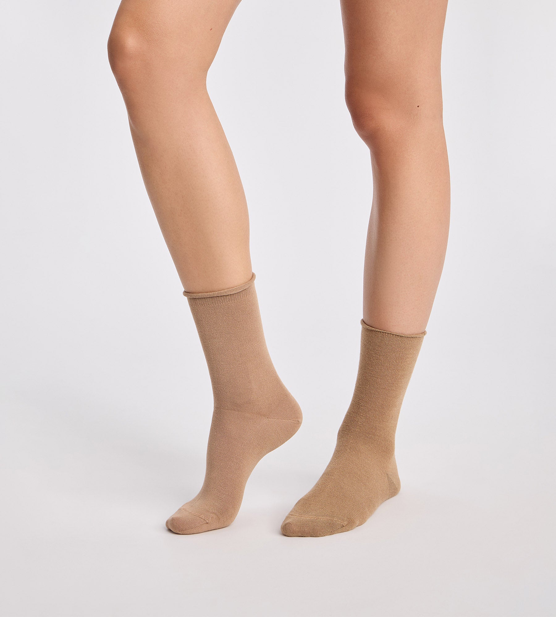 dim-modal-lot-de-2-chaussettes-femme-taupe-beige image 3