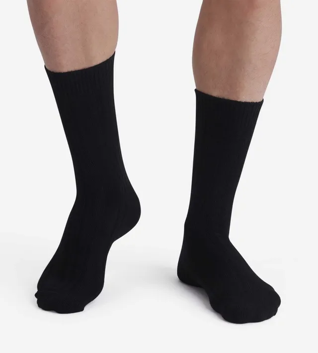 dim-soft-bambou-lot-de-2-paires-de-chaussettes-homme-noir image 1