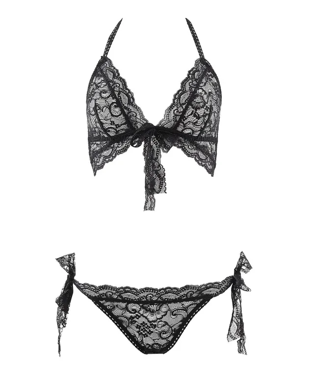 aubade-bo-te-d-sir-ensemble-trikini-dentelle-noir image 1