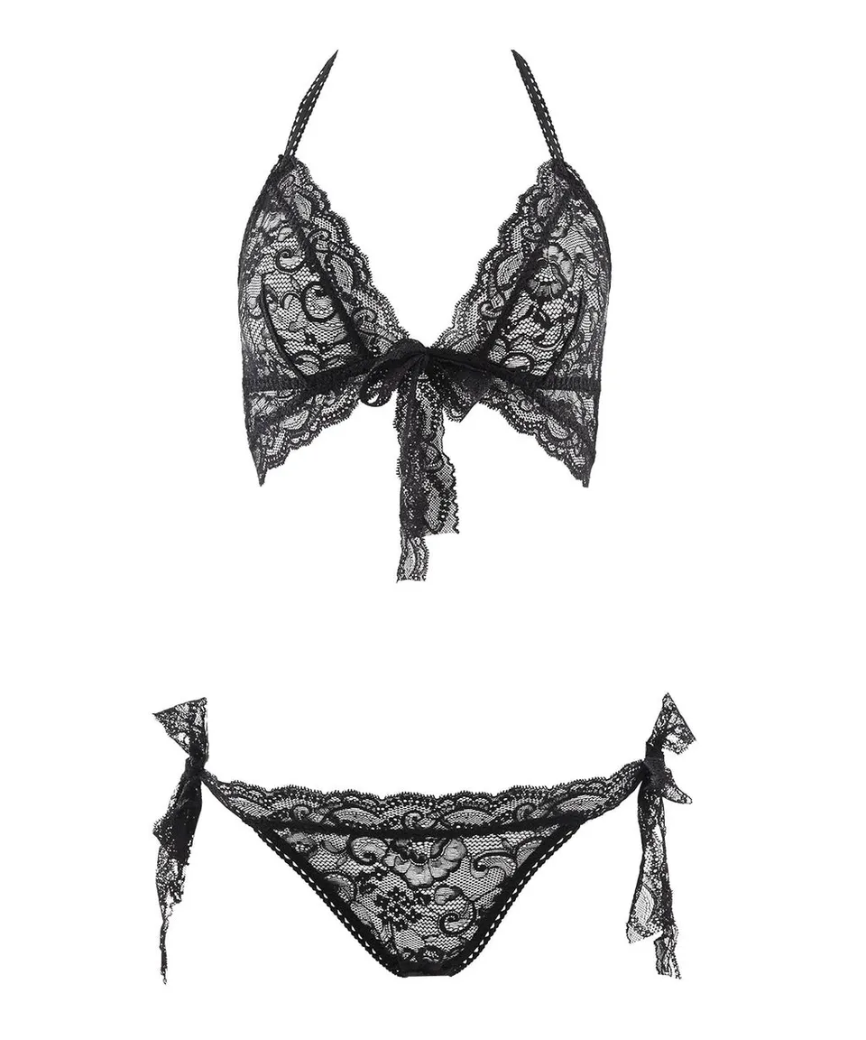 aubade-bo-te-d-sir-ensemble-trikini-dentelle-noir image 1