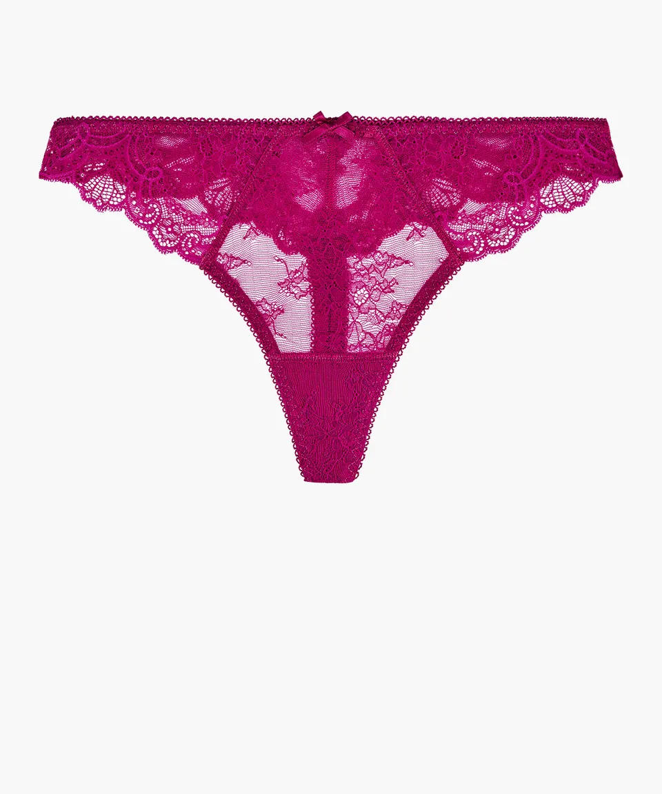 aubade-danse-des-sens-tanga-pink-pulsion-dentelle-florale-invisible image 1