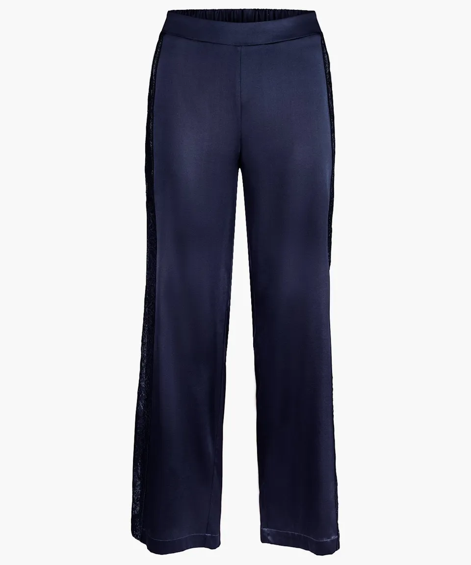 aubade-midnight-whisper-pantalon-soie-evening-blue image 1