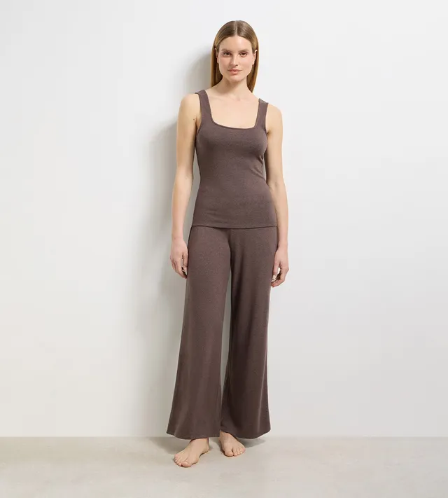 dim-x-in-s-de-la-fressange-ensemble-pyjama-d-bardeur-pantalon-marron-profond image 1