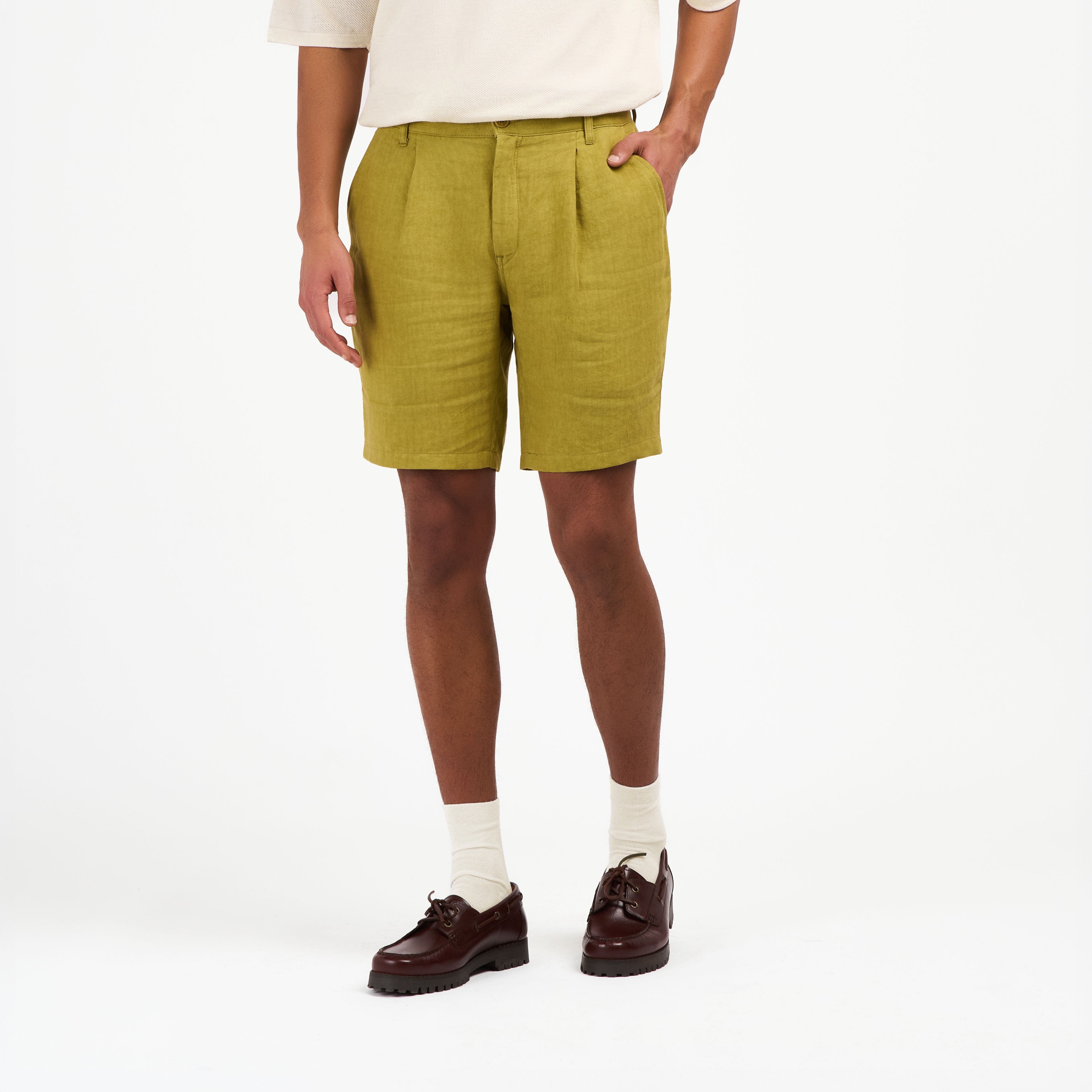 atelier-tuffery-short-jules-homme-ajust-olive-en-lin image 4