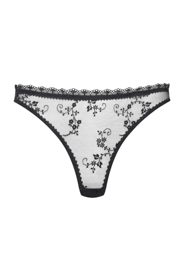 cadolle-string-cathy-fleurette-noir-string image 1