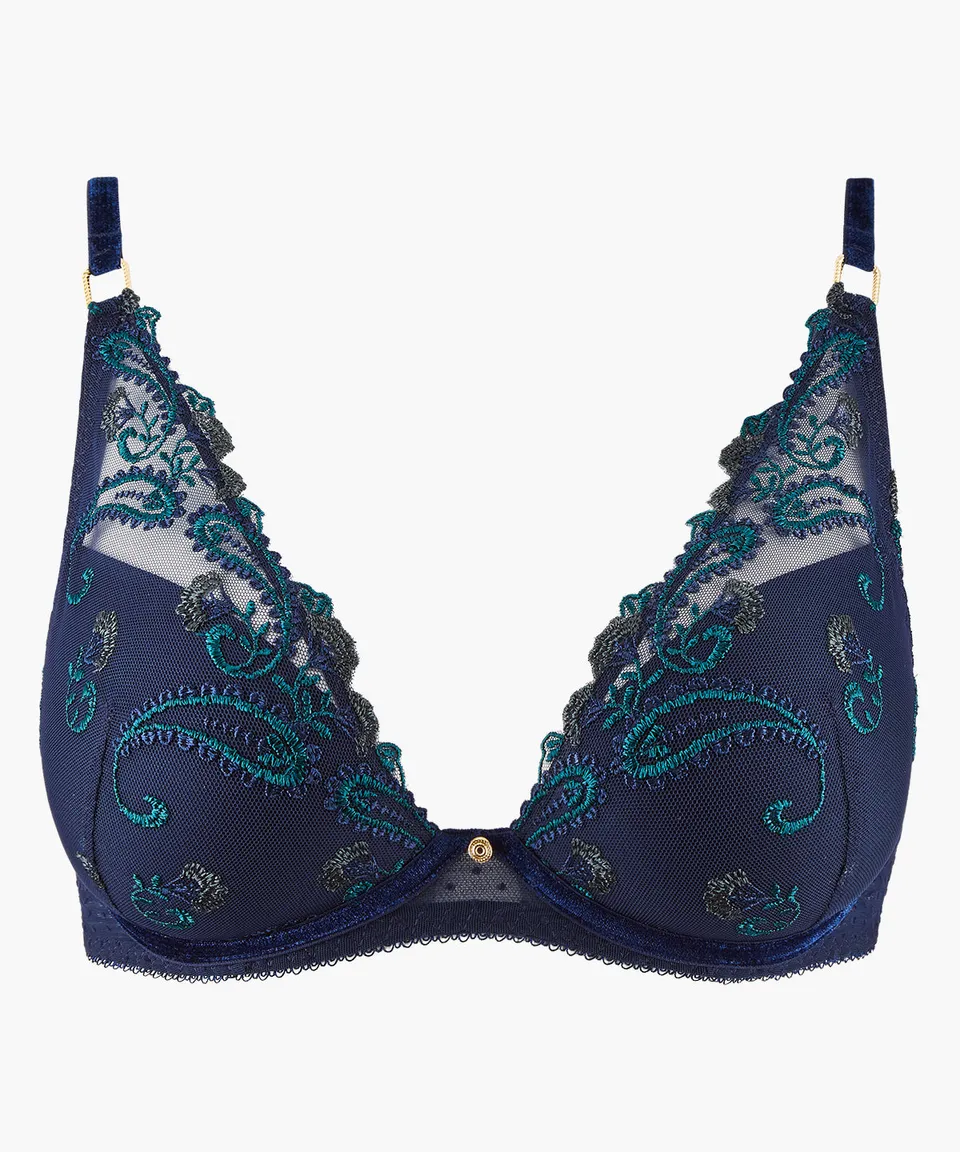 aubade-velvet-memories-soutien-gorge-plunge-foulard-twilight image 1