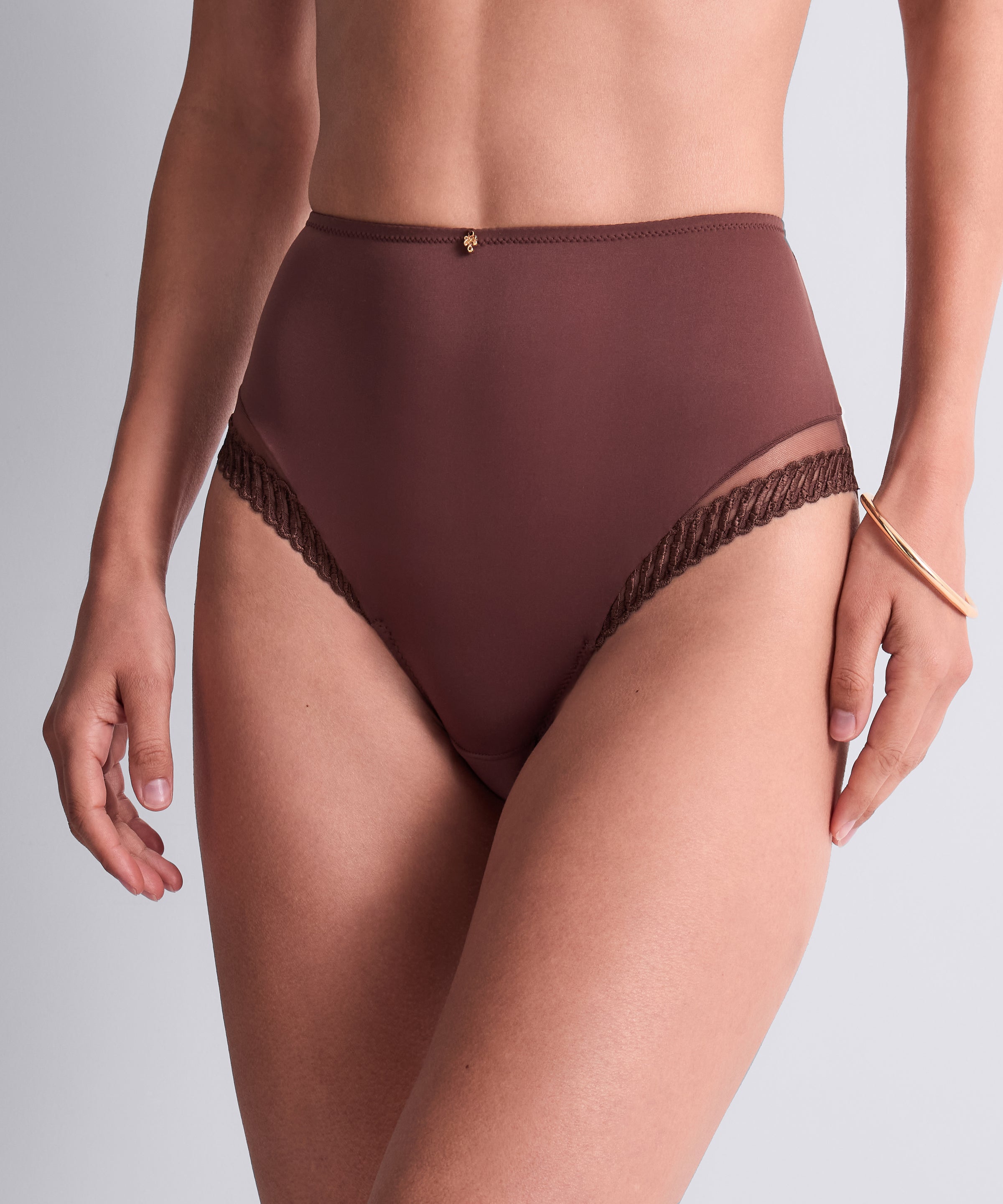 aubade-sheer-emotion-culotte-taille-haute-sepia-maille-lisse image 2