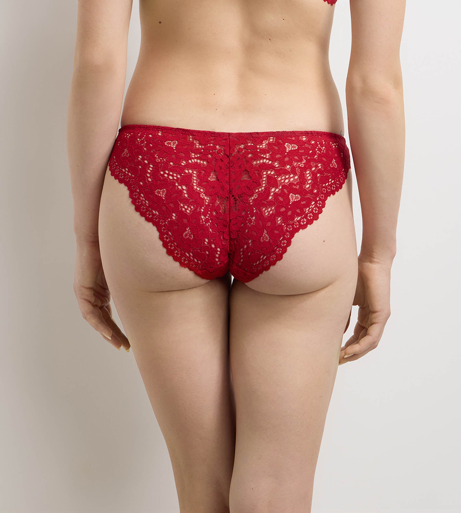 dim-burning-eclat-culotte-taille-haute-dentelle-lurex-rouge-femme image 2