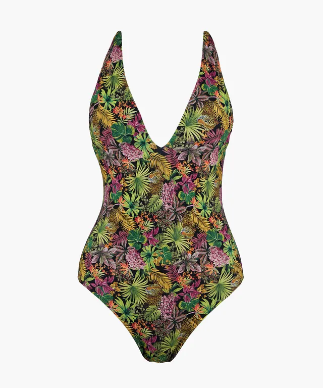 aubade-exotic-fever-maillot-de-bain-gaineur-deep-forest image 1