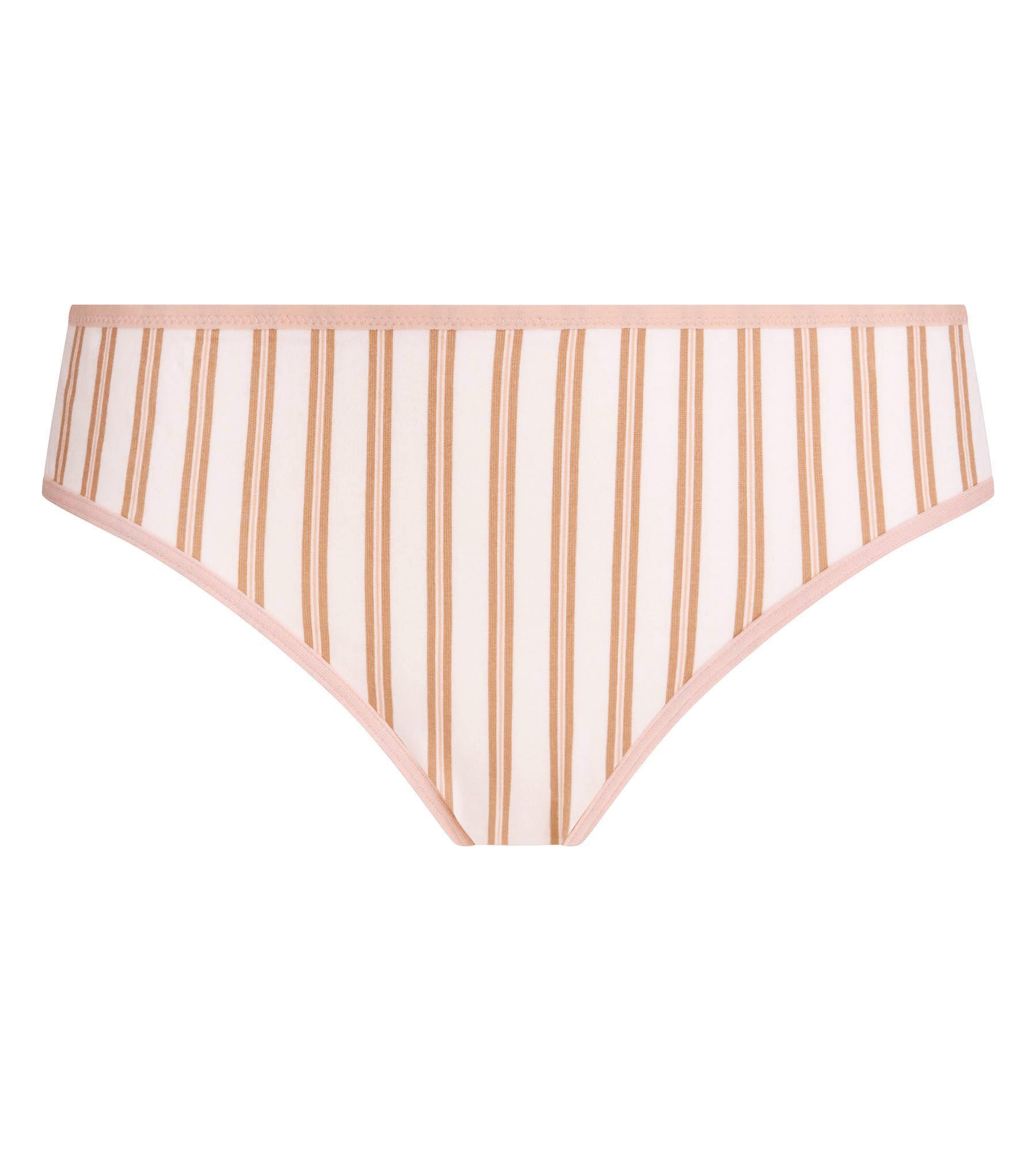 dim-x-ines-de-la-fressange-tanga-coton-rayures-cr-me-rose image 5