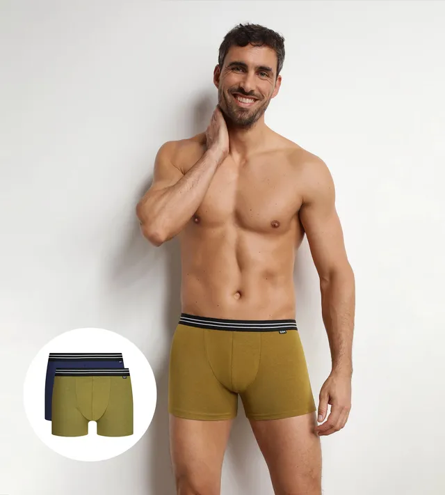 dim-ecodim-lot-de-2-boxers-homme-coton-stretch-cumin image 1