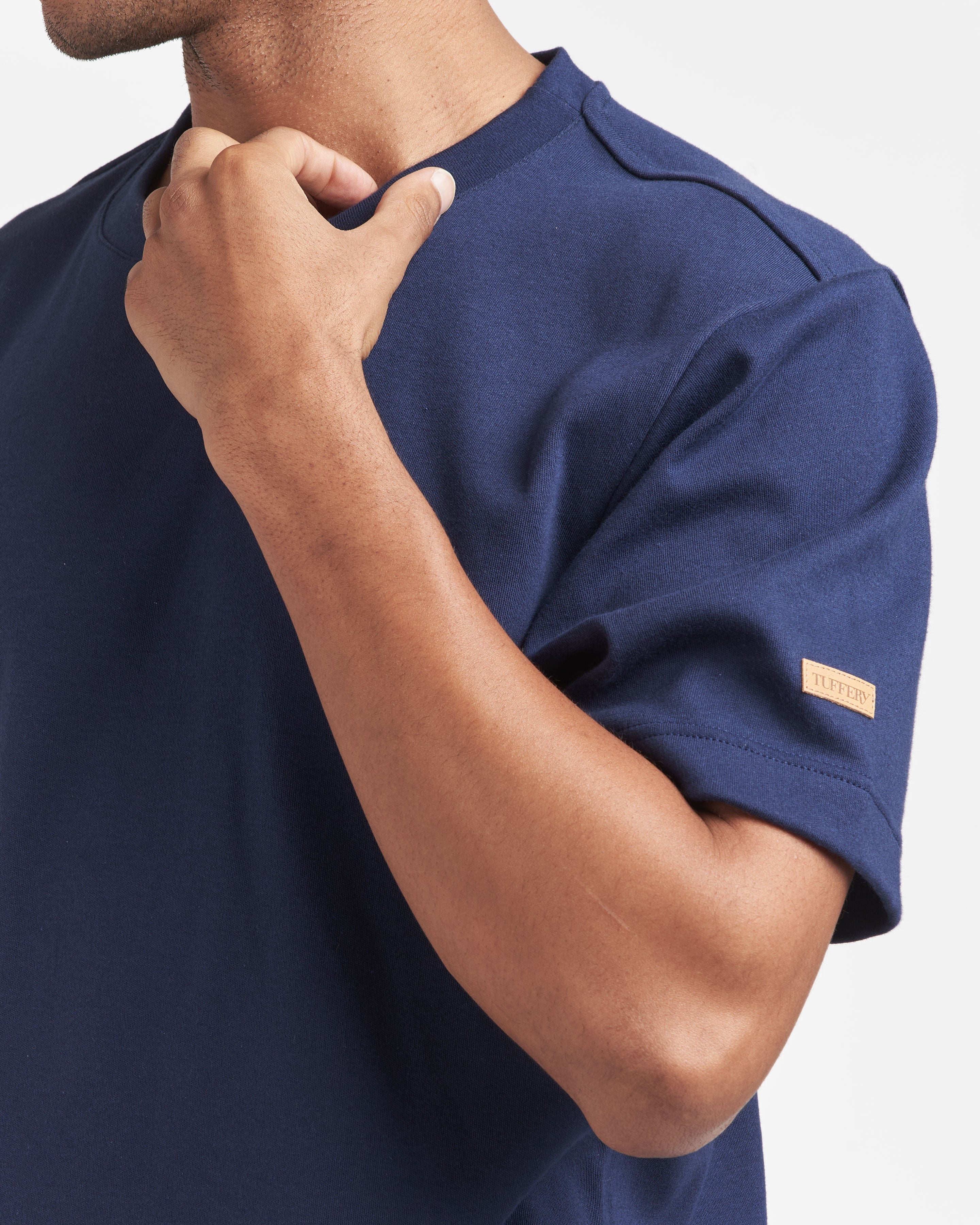 atelier-tuffery-t-shirt-homme-coton-bio-bleu-marine-coupe-droite image 4