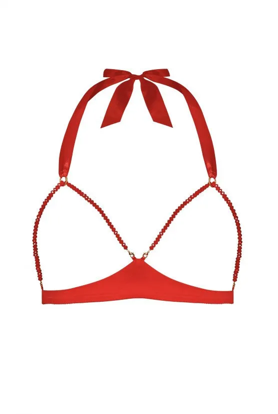 cadolle-geisha-soutien-gorge-ouvert-perles-rouges image 1