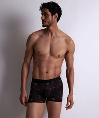 aubade-homme-boxer-fleurs-magiques-noir image 2