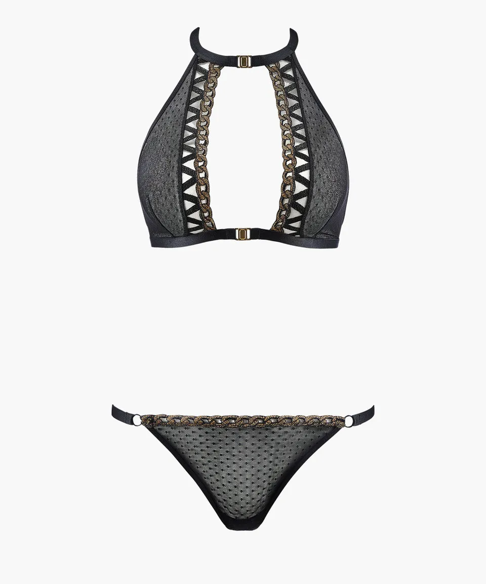 aubade-unchain-me-up-ensemble-bralette-mini-c-ur-noir-dor-2 image 1