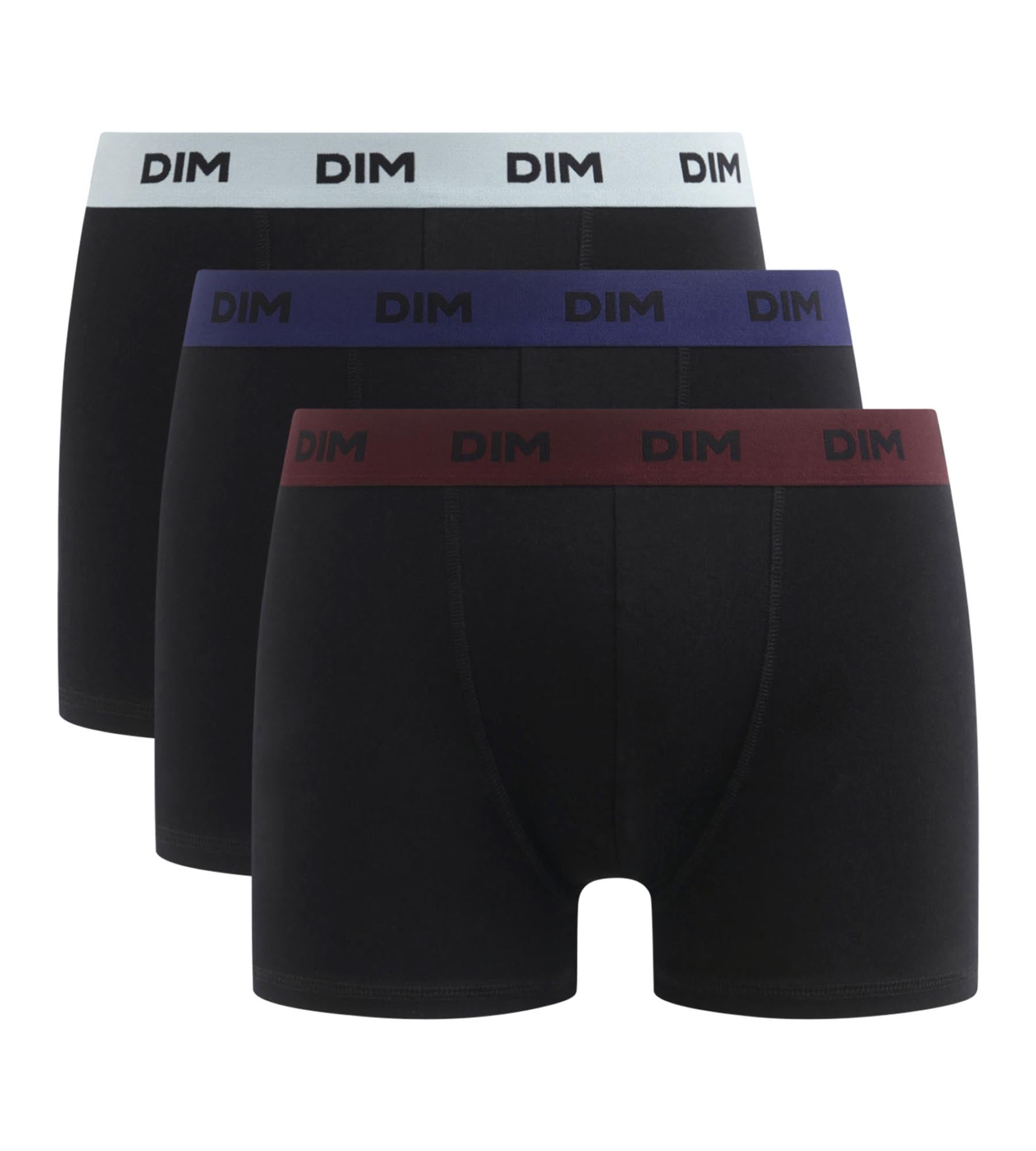 dim-mix-colors-lot-de-3-boxers-homme-noir-ceinture-raisin image 3