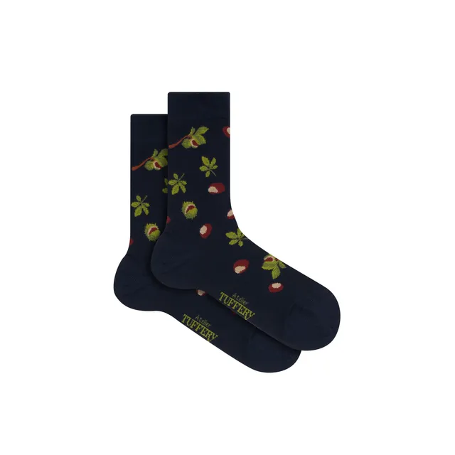 atelier-tuffery-chaussettes-fines-unisexes-bleues-motifs-c-vennes image 1