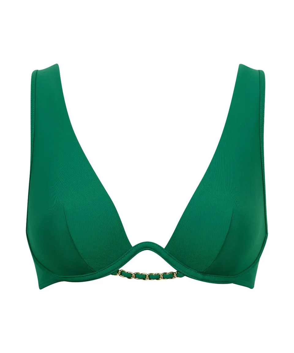aubade-sparkling-treasure-soutien-gorge-triangle-monob-gel-palm-green image 1