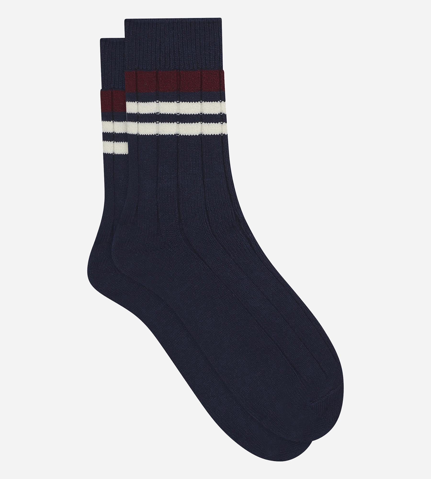 chaussettes-homme-dim-bambou-marine-rayures-maille-c-tel-e image 2