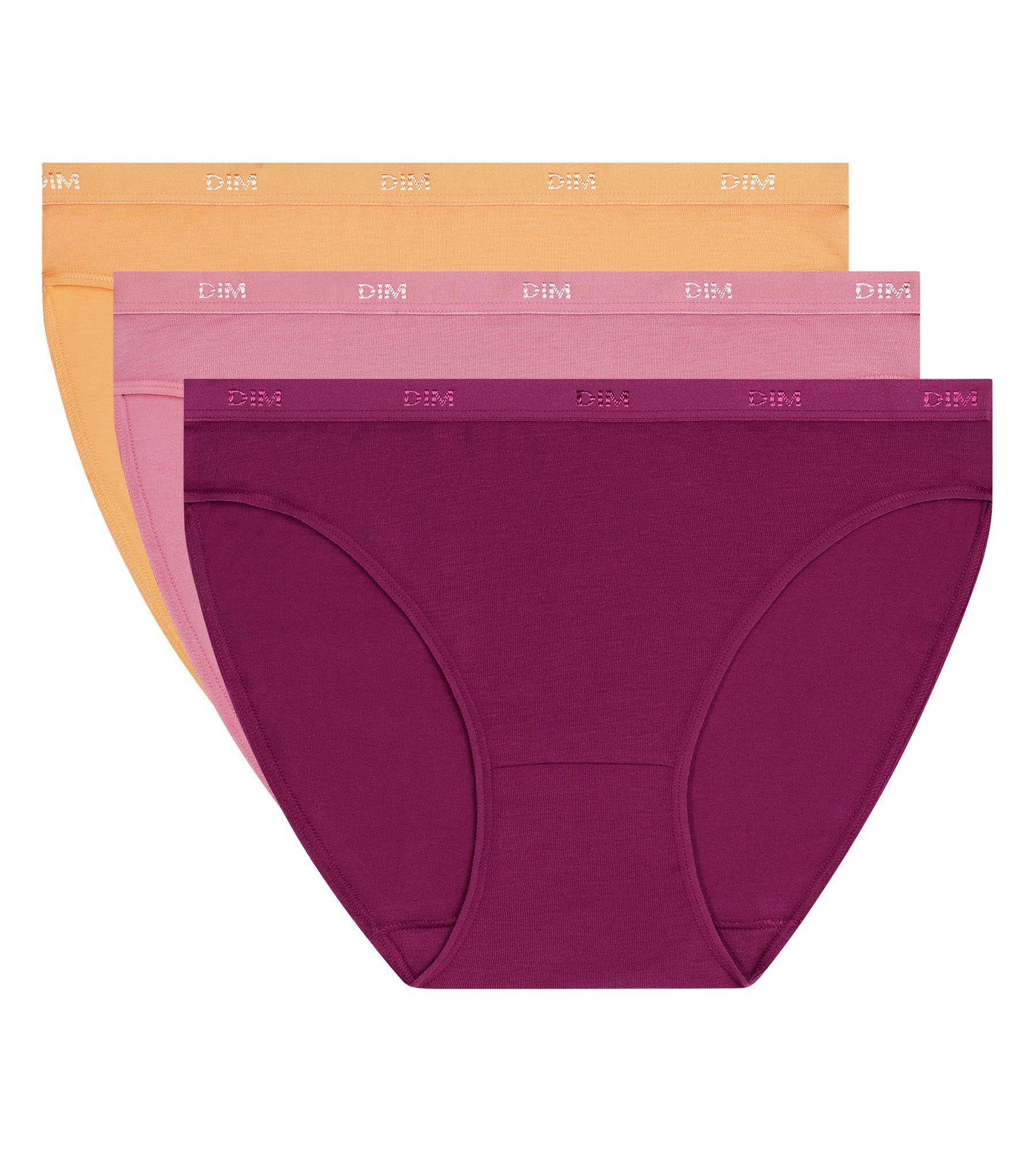 dim-les-pockets-ecodim-lot-de-3-slips-femme-coton-stretch-rose-orange image 5