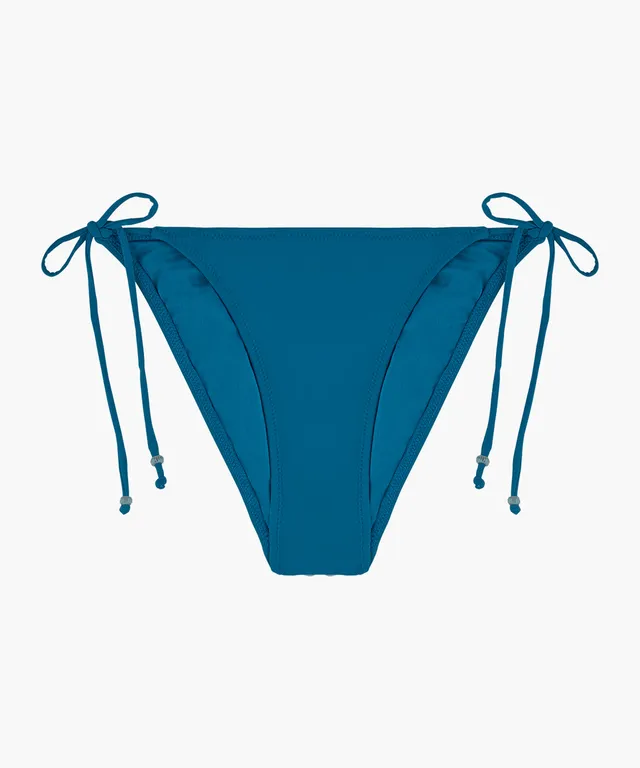 aubade-secret-laguna-h-ftslip-teal-culotte-de-bain-taille-basse-nouer-perles-dor image 1