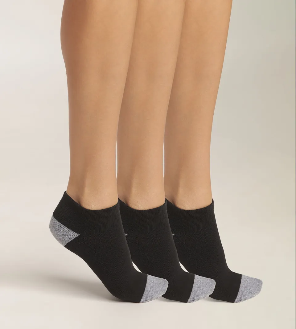 dim-ecodim-sport-lot-de-3-socquettes-coton-noir-et-gris image 1