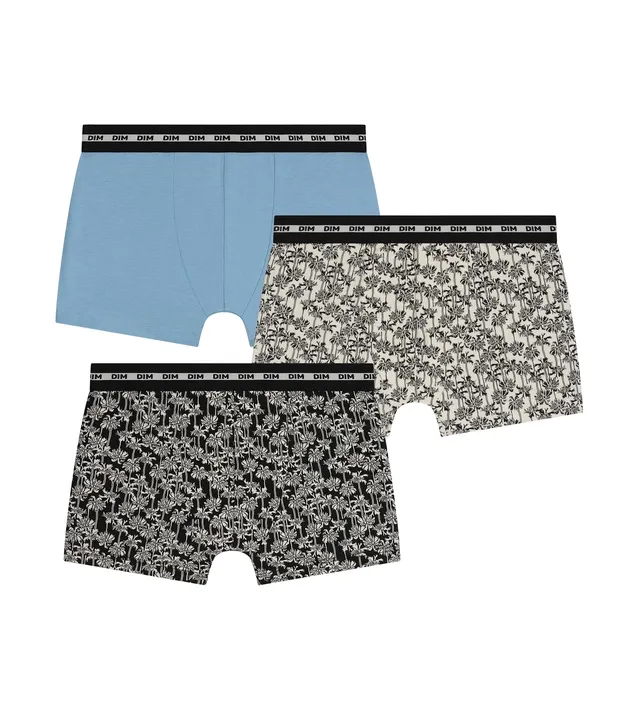 dim-lot-de-3-boxers-enfant-coton-stretch-motif-palmiers image 1