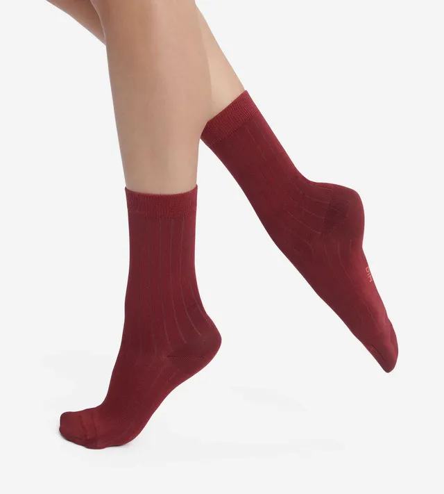 dim-mode-chaussettes-femme-c-tel-es-coton-satin-dahlia image 1