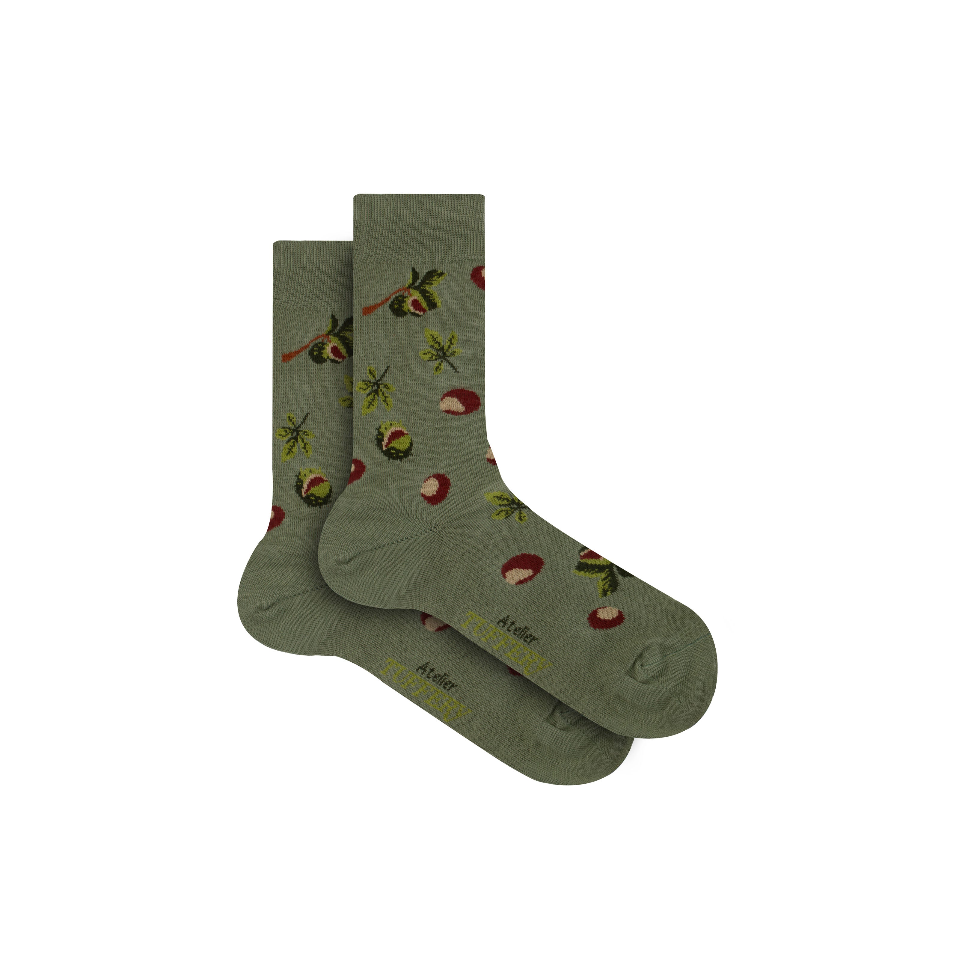 atelier-tuffery-chaussettes-fines-unisexes-kaki image 1