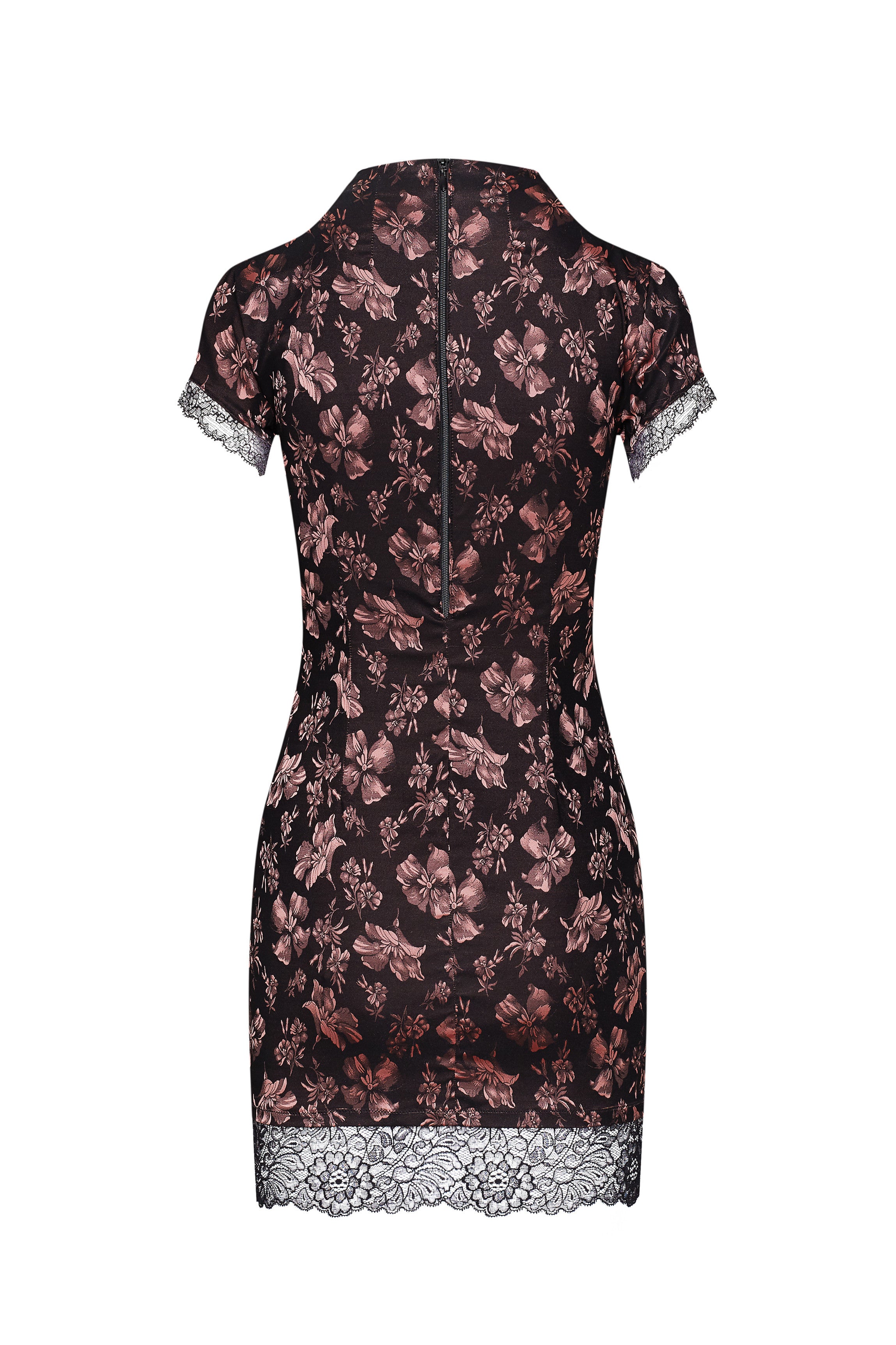 cadolle-violetta-robe-satin-rose-et-noir-dentelle-calais image 3