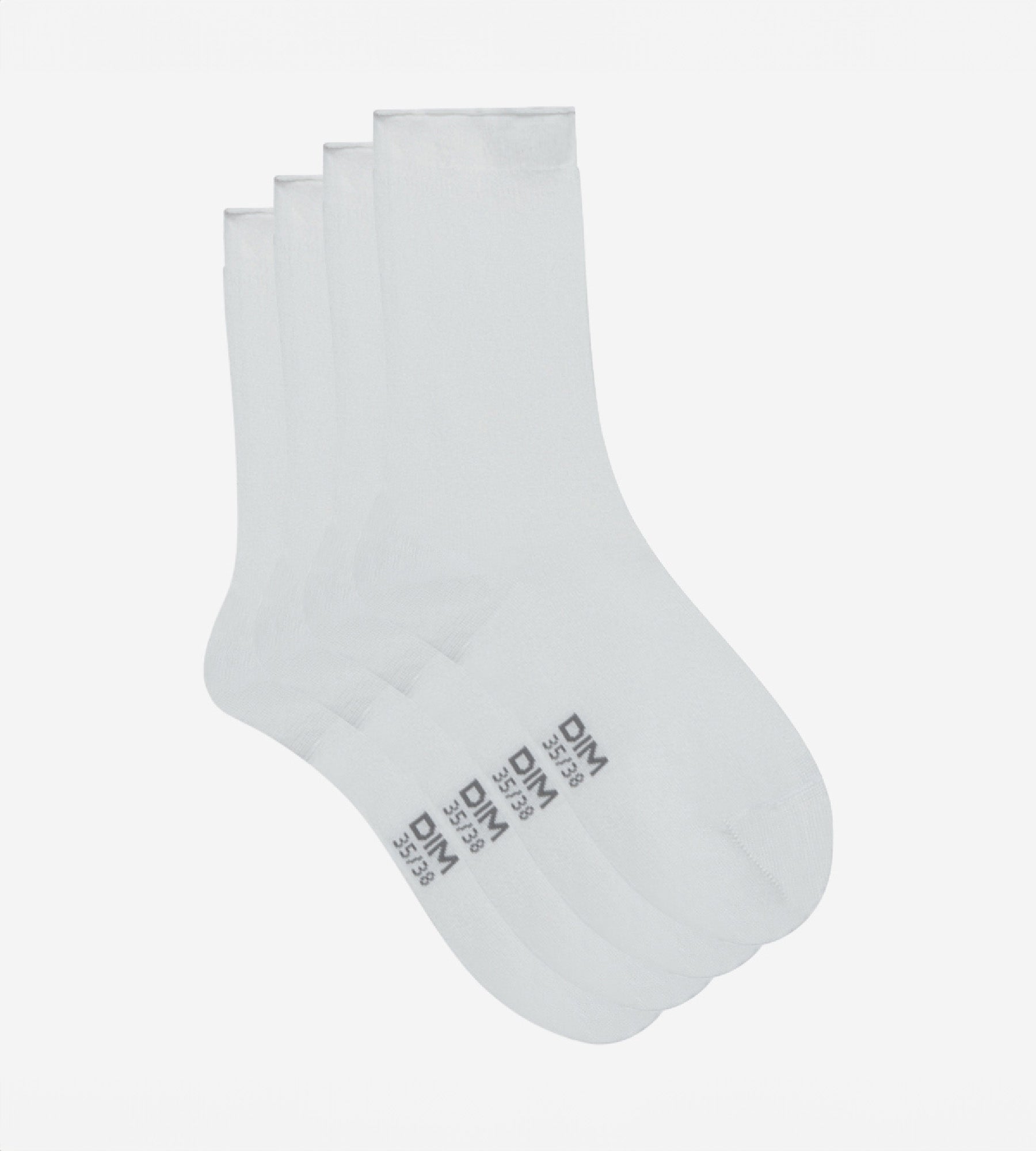 dim-lot-2-paires-mi-chaussettes-femme-coton-modal-blanc image 2