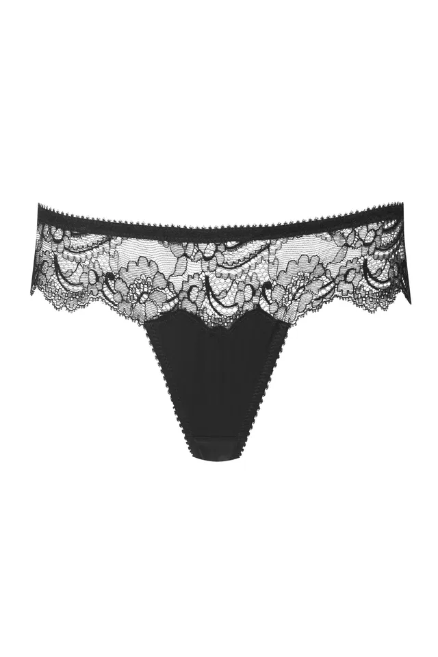 cadolle-ania-string-dentelle-chantilly-noir image 1