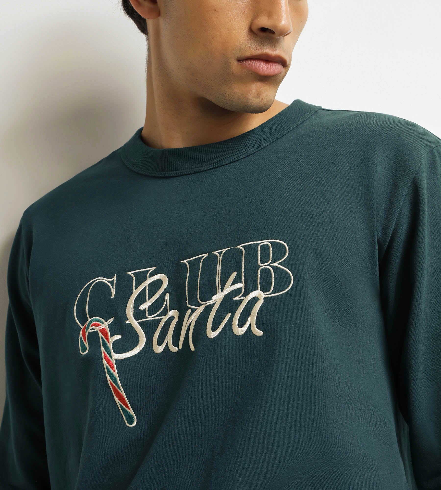 dim-ensemble-pyjama-pantalon-homme-gris-vert-molleton image 3