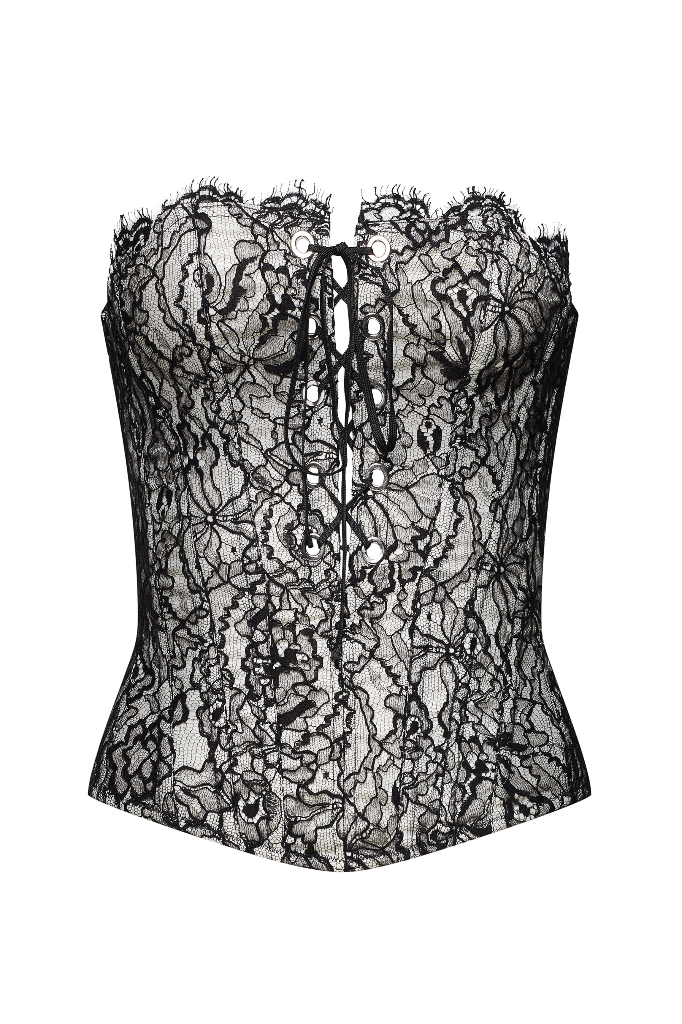 cadolle-miko-corset-dentelle-noir-blanc image 1