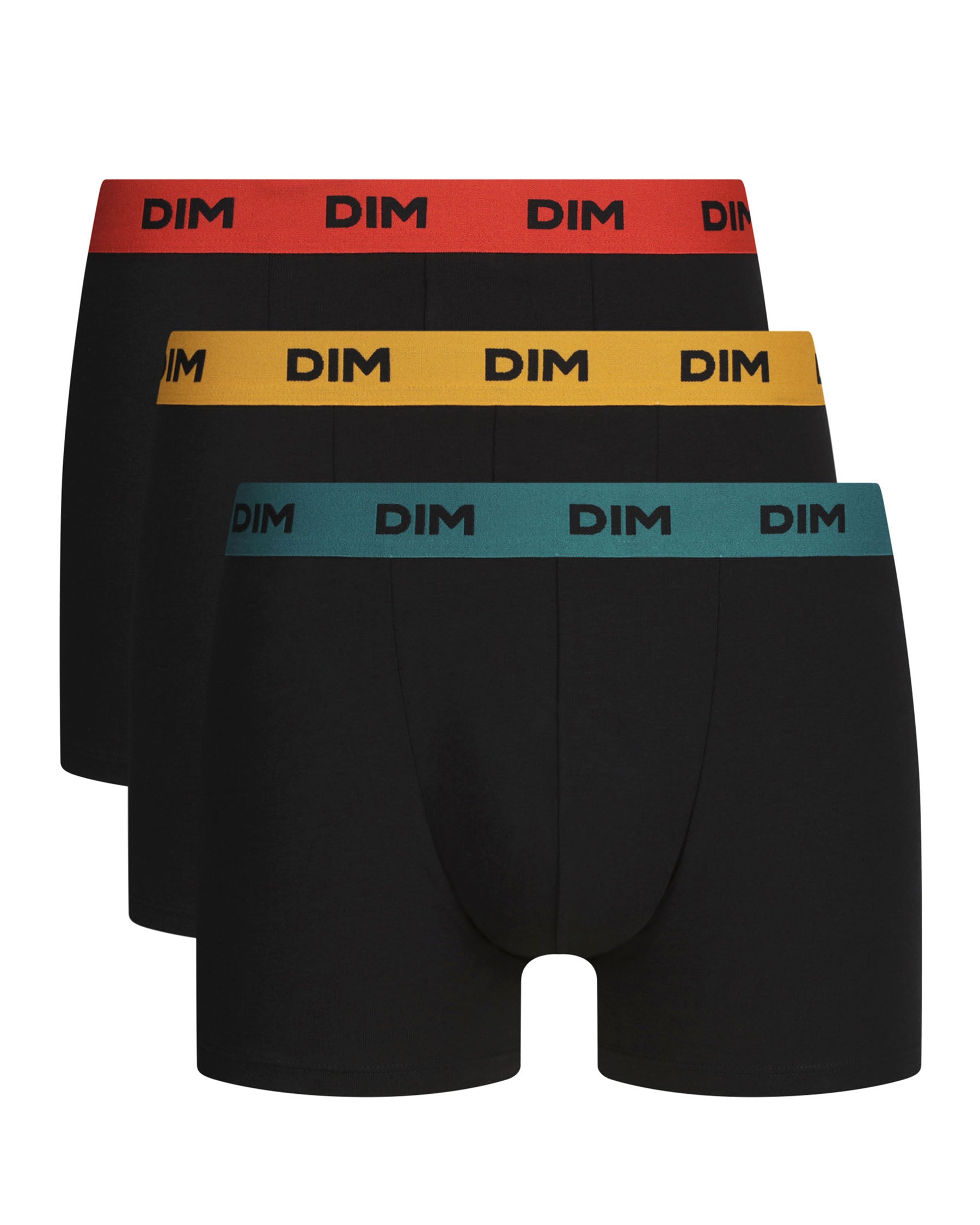 dim-mix-colors-lot-de-3-boxers-homme-noir-ceintures-safran image 3