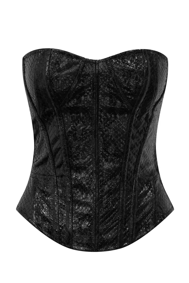 cadolle-victoria-corset-noir-cuir-la-age-dos-agrafes image 1