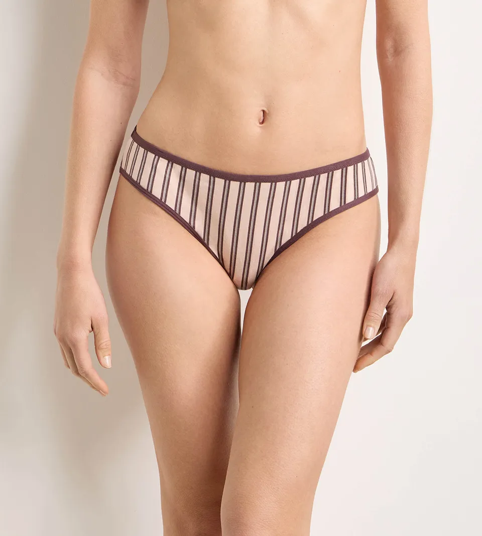 dim-tanga-dim-x-ines-de-la-fressange-coton-brun-rose-rayures image 1