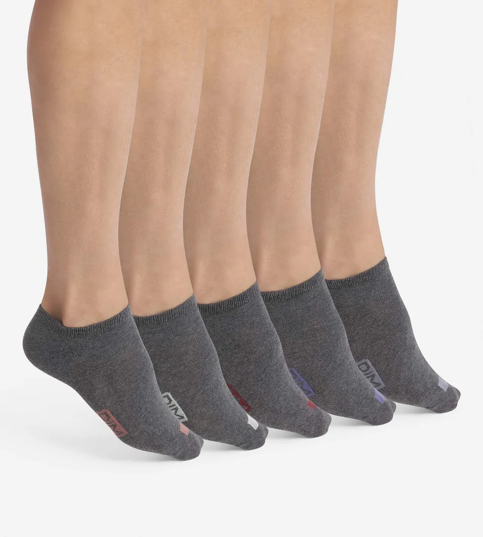 dim-ecodim-lot-de-5-paires-de-socquettes-homme-gris-moyen-chin image 1
