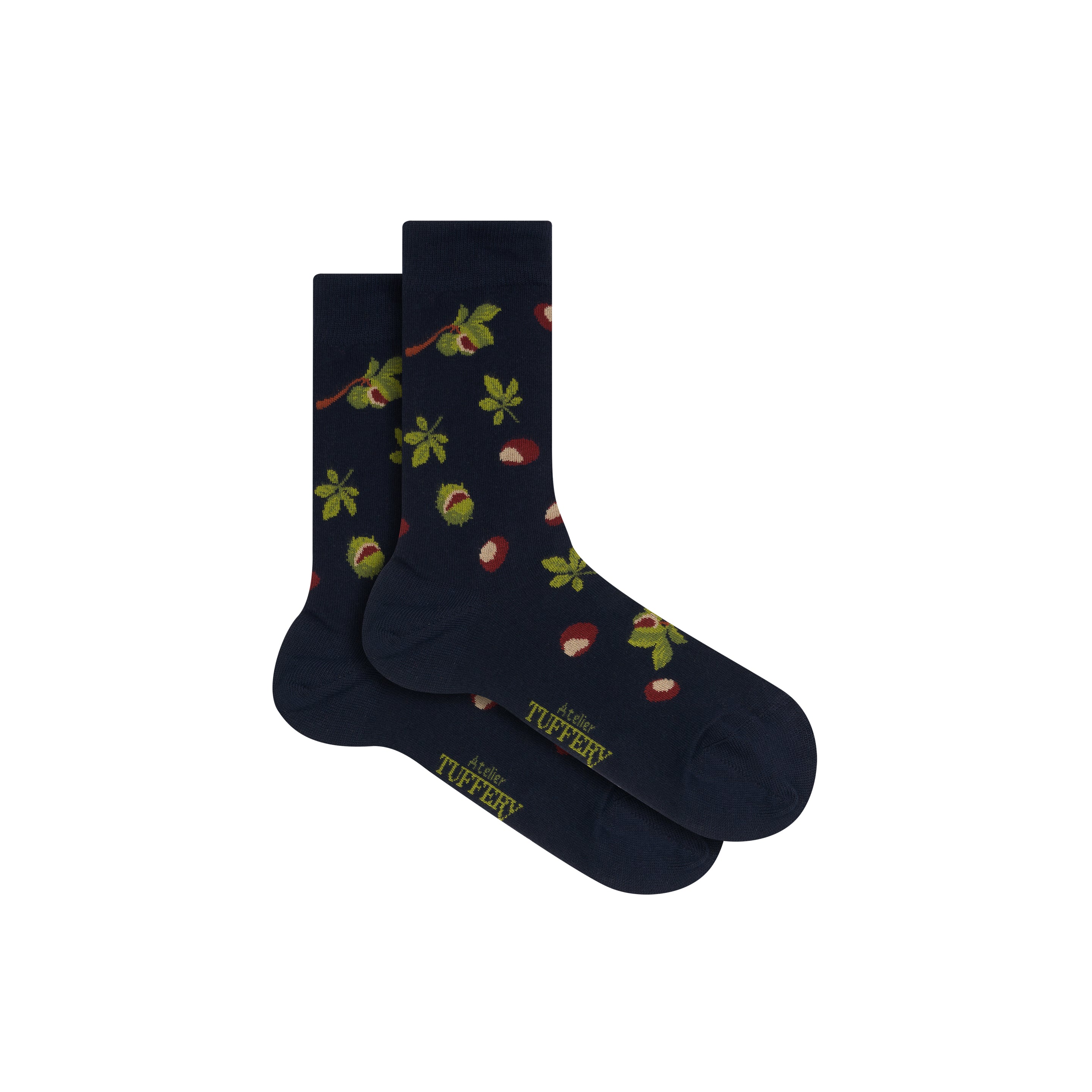 atelier-tuffery-chaussettes-fines-unisexes-bleues-motifs-c-vennes image 1