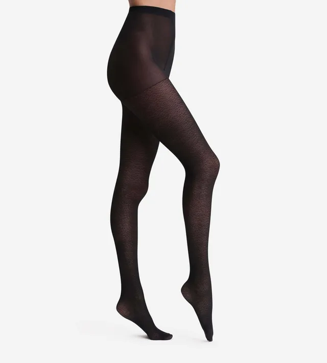dim-style-collant-femme-noir-motif-l-opard-23d image 1